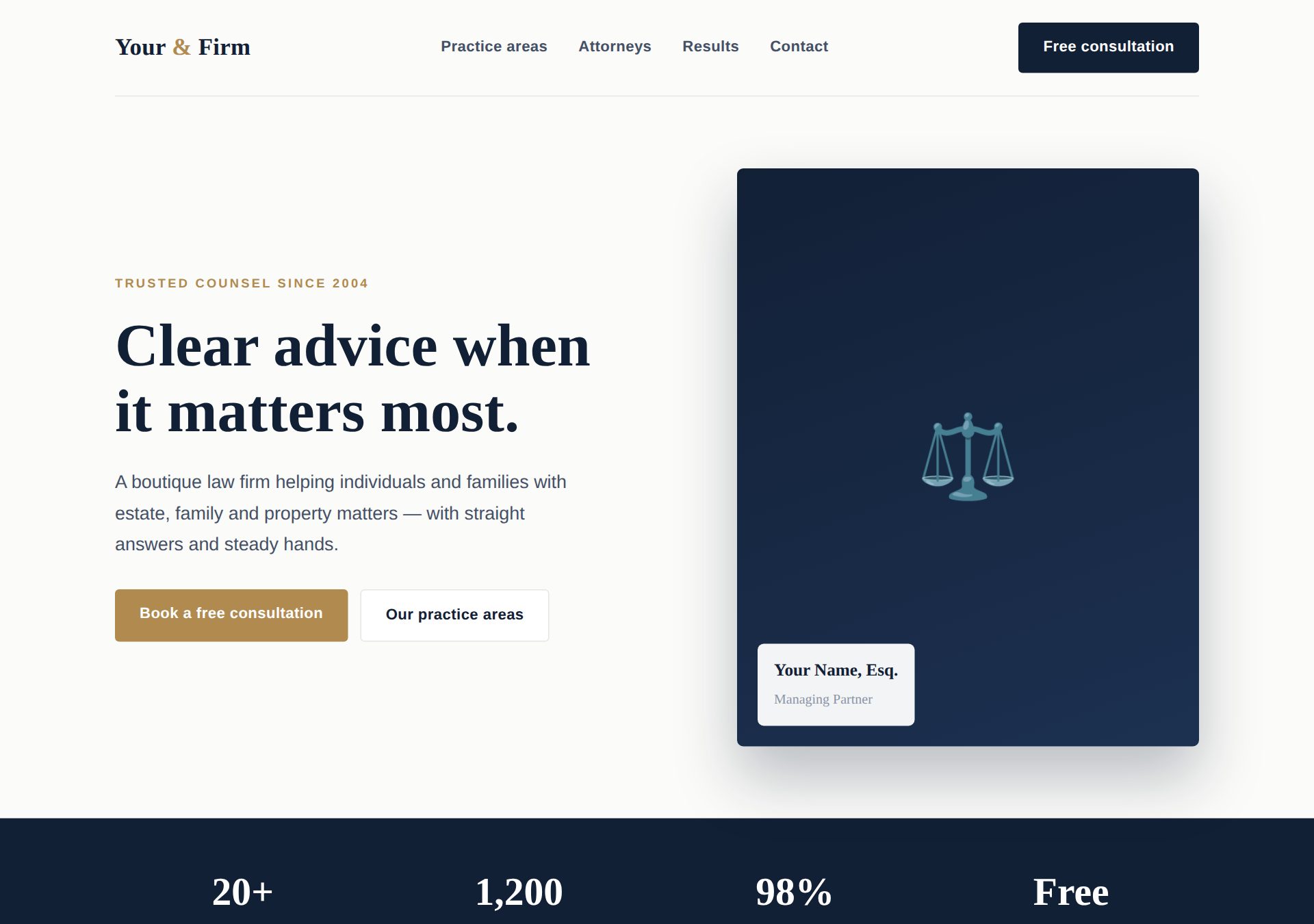 Counsel lawyer & professional template preview