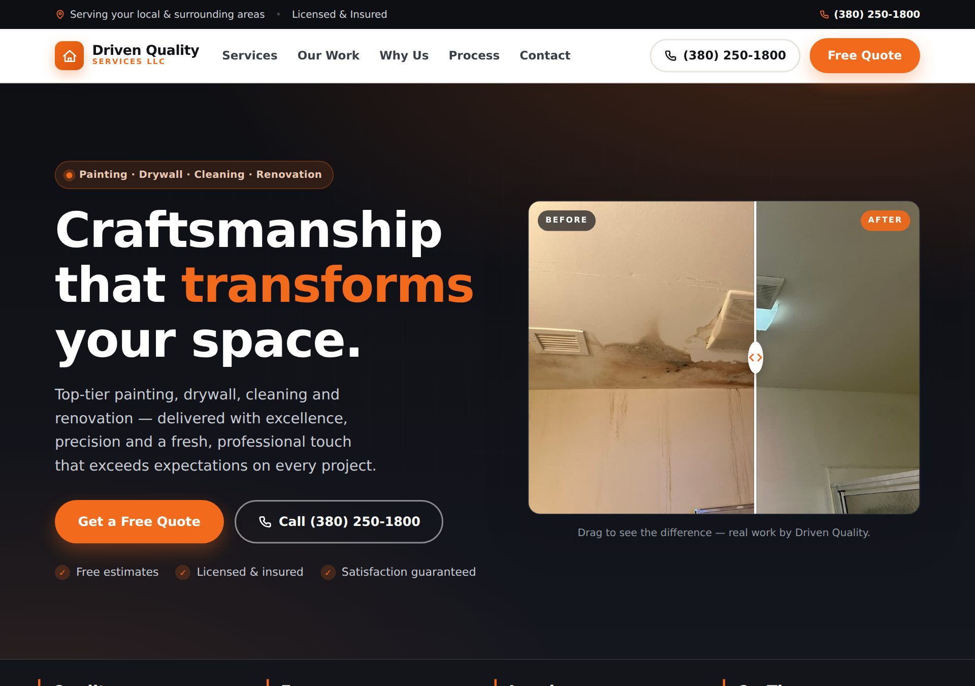 Driven Quality trade & home services example preview