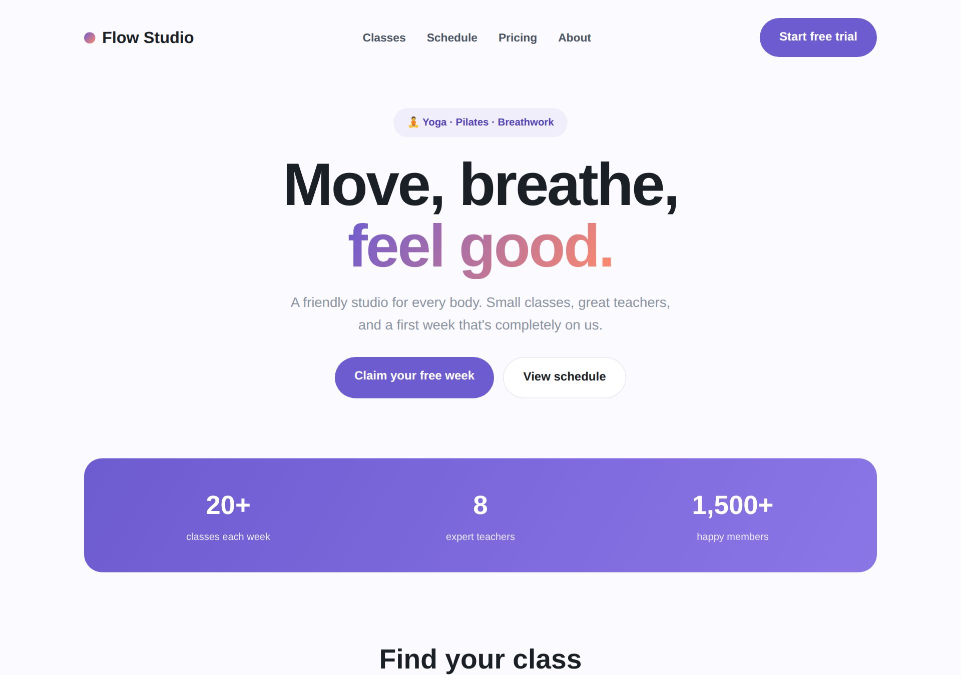 Flow wellness & fitness template preview
