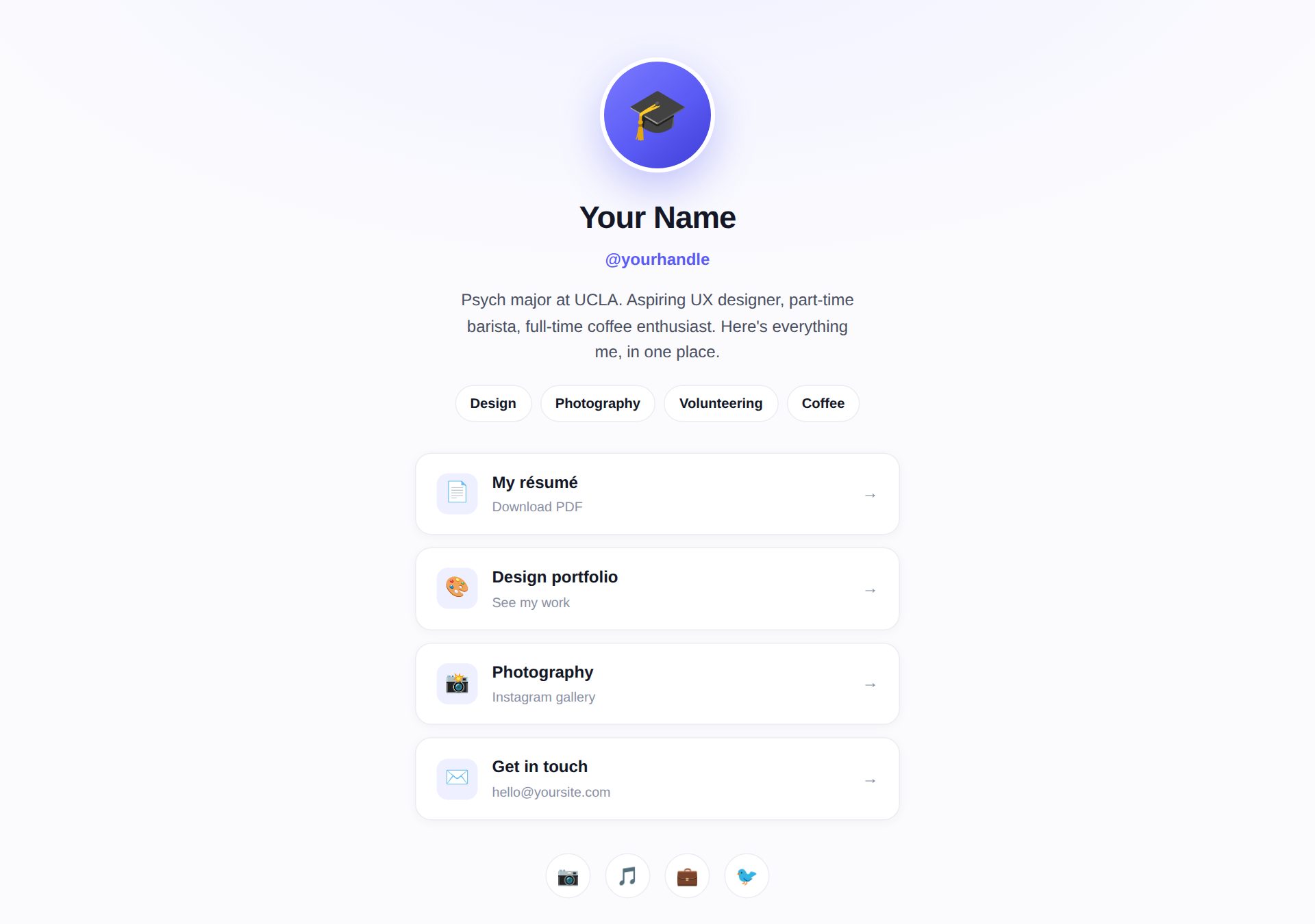 Halo simple bio template preview